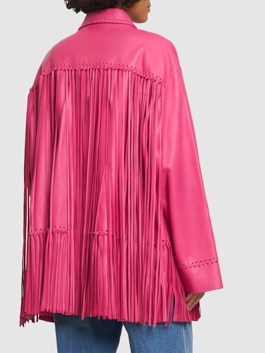 Oscar De La Renta: 流苏皮革长袖衬衫
