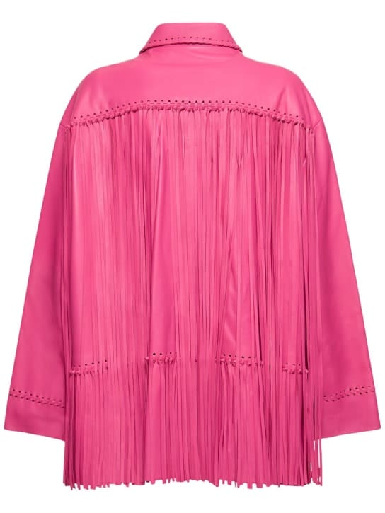 Oscar De La Renta: 流苏皮革长袖衬衫