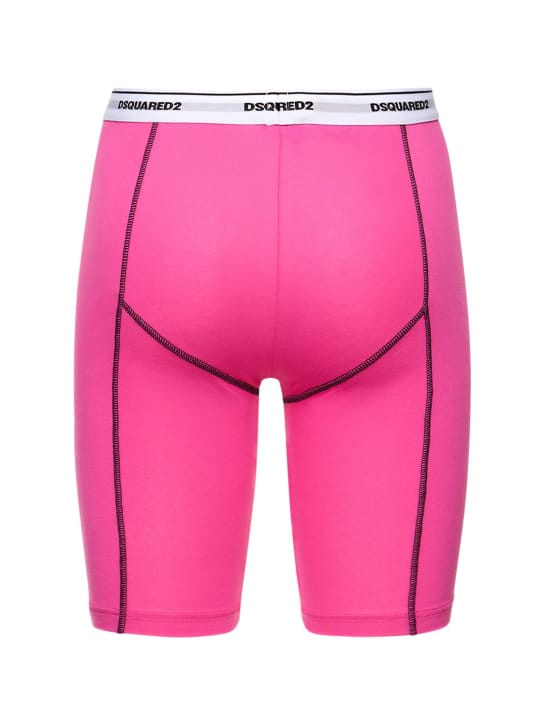 Dsquared2: Logo棉质平纹针织机车短裤