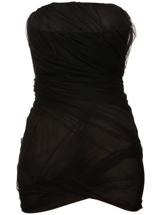 The Attico: Draped tulle mini dress