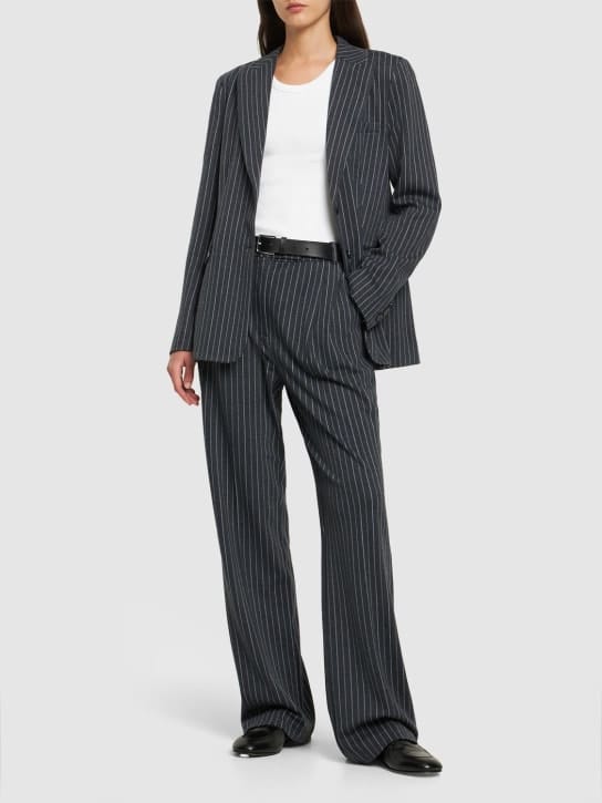 Designers Remix - Zoe条纹科技织物混纺裤子
