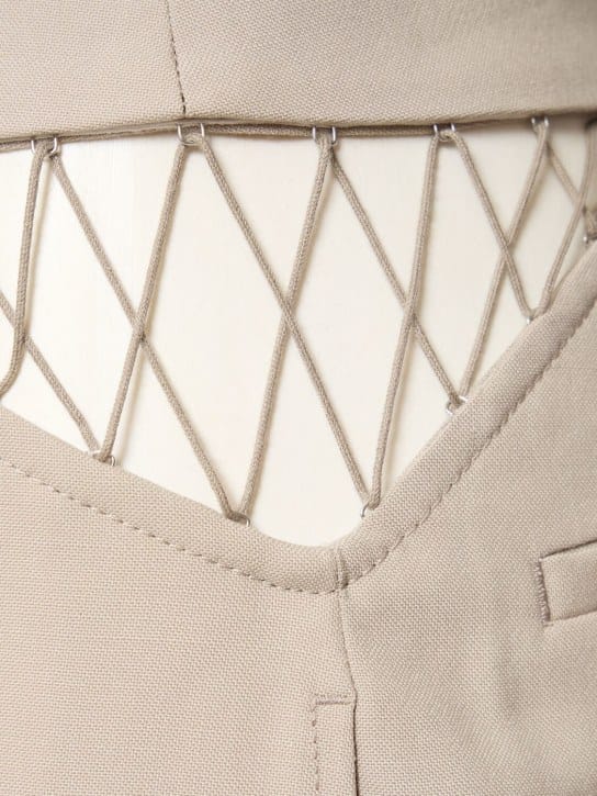 Dion Lee: 中腰羊毛双面布阔腿裤