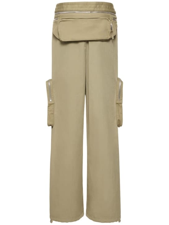 Dion Lee: 配腰包混棉阔腿裤