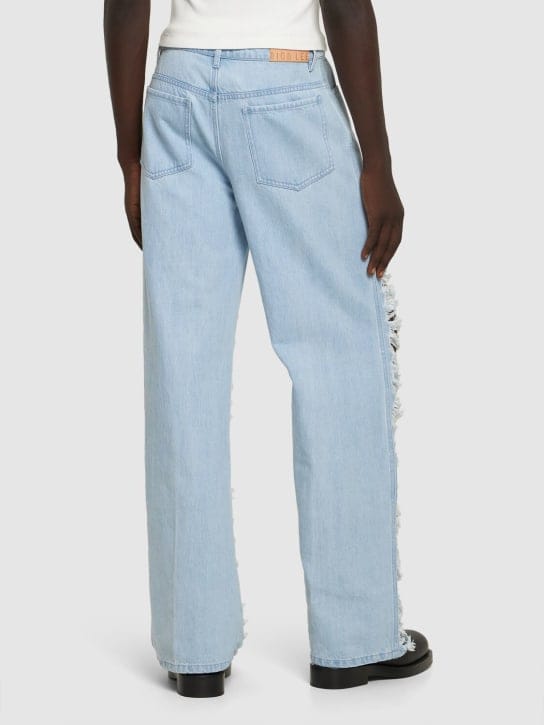 Dion Lee: 破洞棉质阔腿牛仔裤