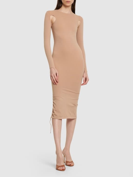 Andreadamo: Ribbed midi dress with cut-outs