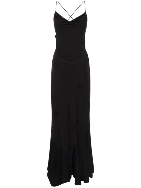 Musier Paris: Vestido largo con aplicaciones florales