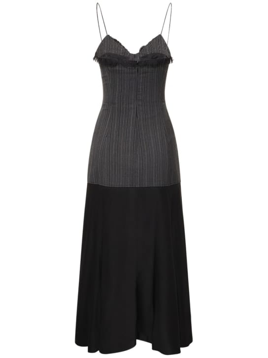 Alessandra Rich: Abito midi in lana vergine con corsetto