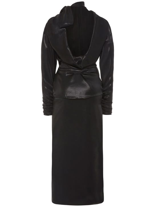 Alessandra Rich: Vestido largo con lazada al cuello