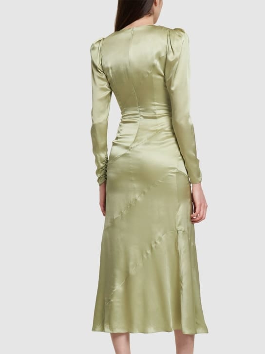 Alessandra Rich: Vestido midi en satén de seda