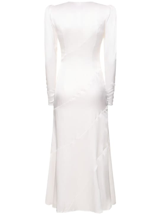 Alessandra Rich: Vestido largo de seda con lazada