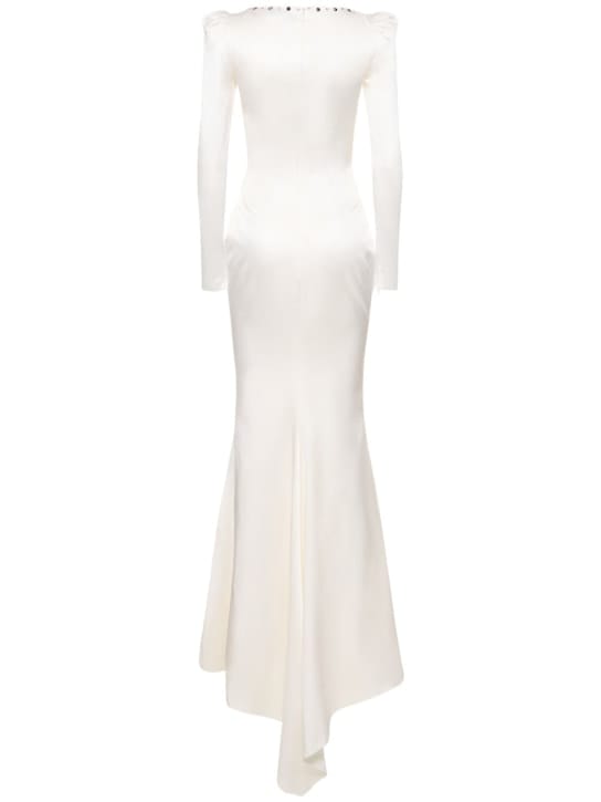 Alessandra Rich: Vestido largo de seda con cristales