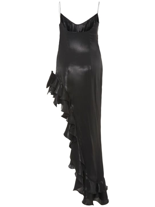 Alessandra Rich: Vestido largo con volantes y abertura