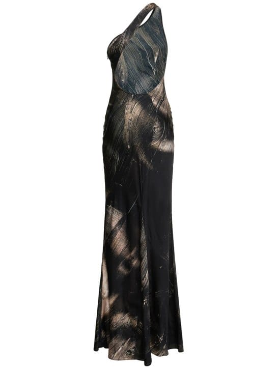 Louisa Ballou: Vestido largo asimétrico de seda
