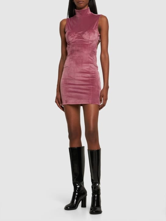 GCDS: Vestido corto de terciopelo con abertura