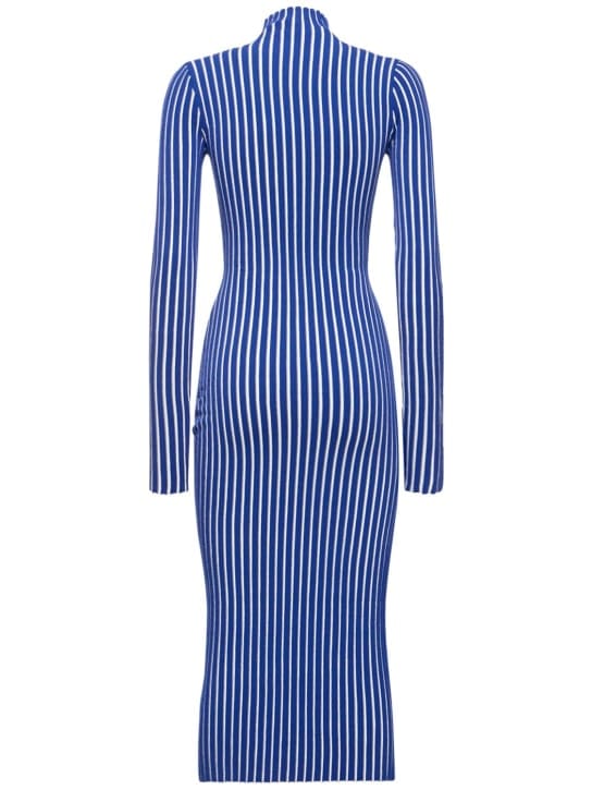 Interior: Gestreiftes Midi-Strickkleid aus Baumwolle