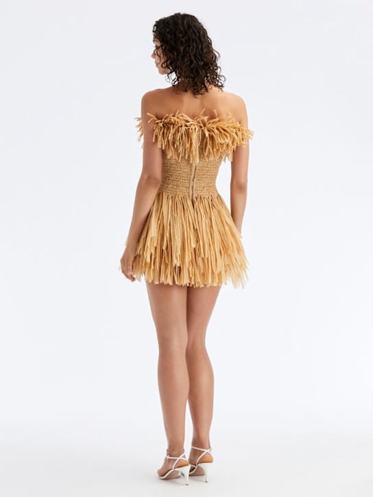 Oscar De La Renta: Strapless mini dress with fringe