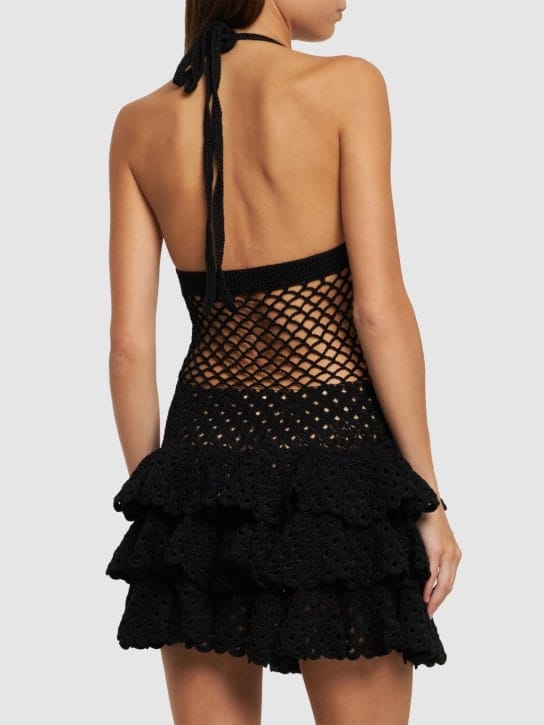 Oscar De La Renta: Cotton mini dress with ruffles