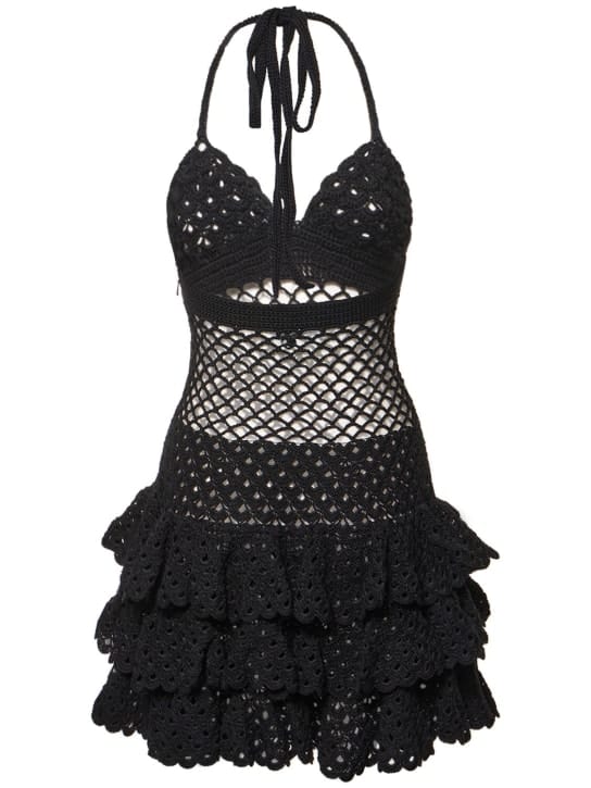 Oscar De La Renta: Cotton mini dress with ruffles