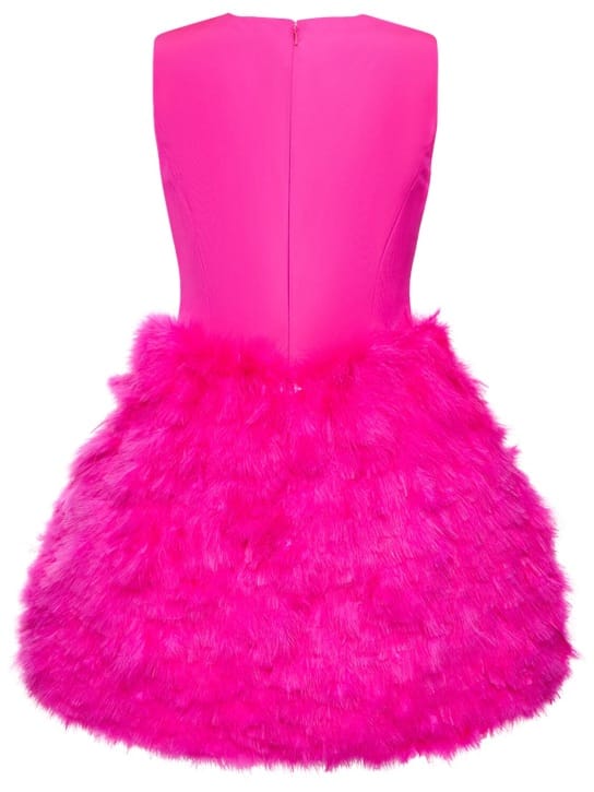Oscar De La Renta: Silk mini dress with feathers