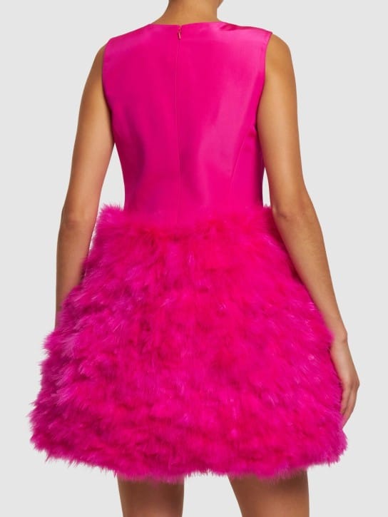 Oscar De La Renta: Silk mini dress with feathers