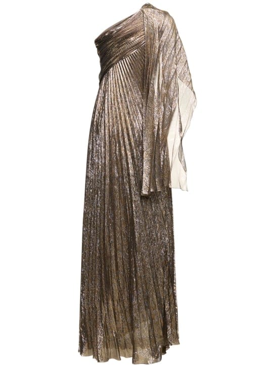 Oscar De La Renta: Plissiertes One-Shoulder-Abendkleid