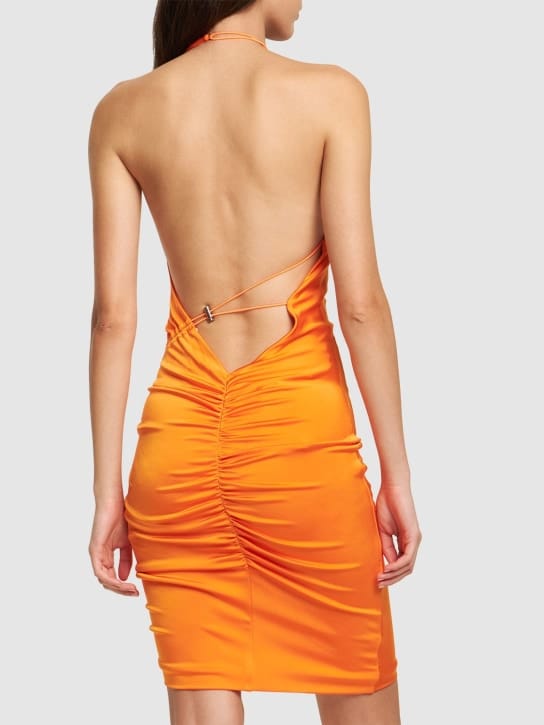 Et Ochs: Vestido corto drapeado con cuello halter