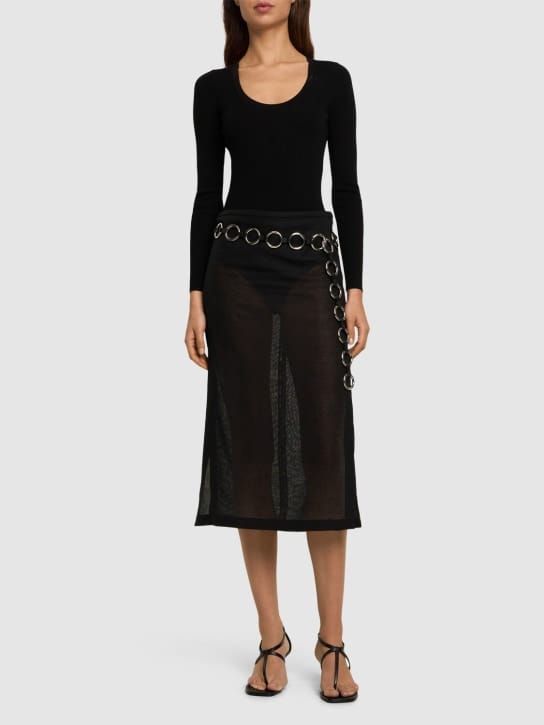 Michael Kors Collection: 绉纱侧面开叉迷笛半身裙