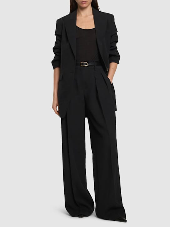 Michael Kors Collection - 中腰亚麻阔腿裤