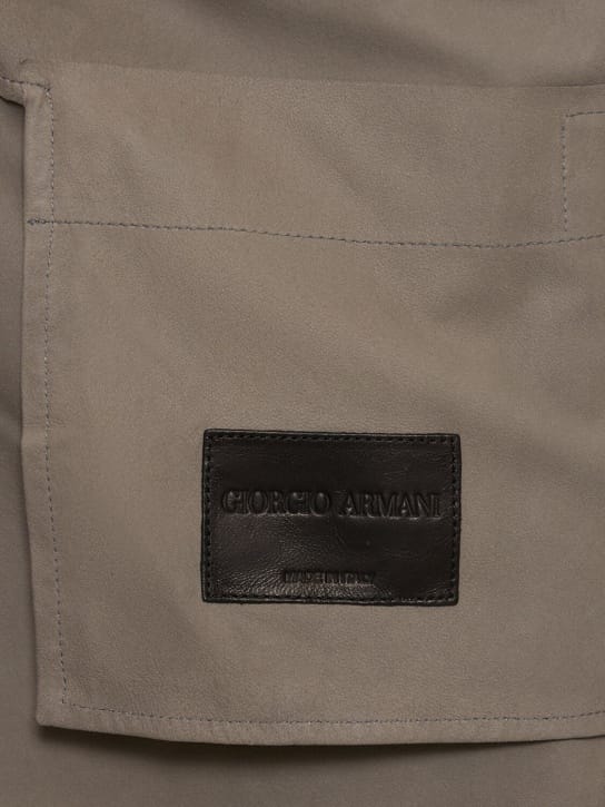 Giorgio Armani: 单排扣麂皮夹克