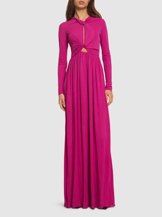 Giambattista Valli - 平纹针织打结长袖长款连衣裙