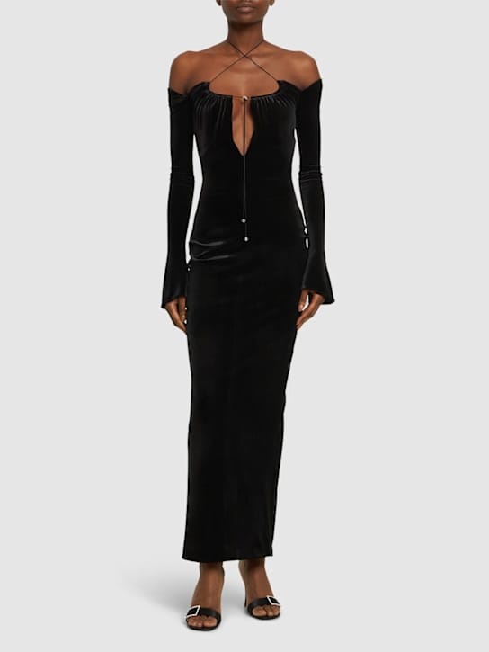 16arlington: Velvet maxi dress with bell sleeves