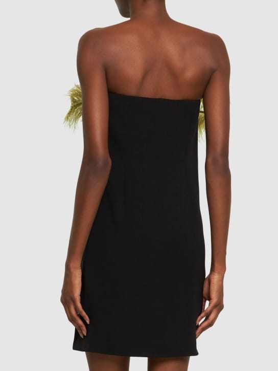 16arlington: Strapless mini dress with feathers