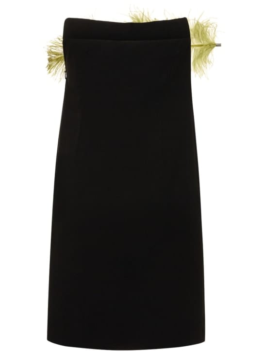 16arlington: Strapless mini dress with feathers