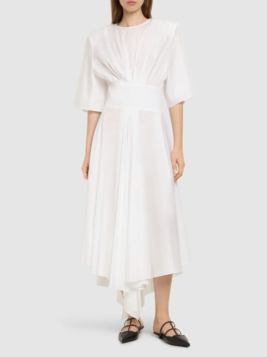 Alexandre Vauthier: Abito midi in cotone con pieghe
