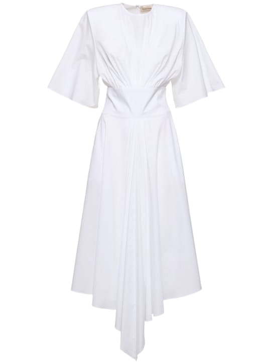 Alexandre Vauthier: Abito midi in cotone con pieghe