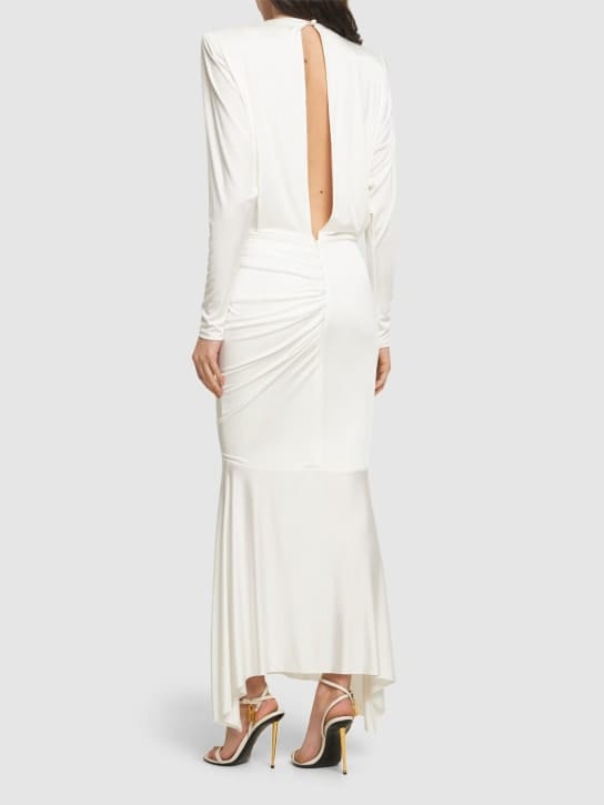 Alexandre Vauthier: Vestido midi de punto con drapeado