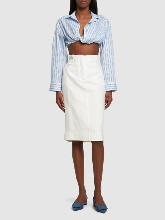 Jacquemus - La Jupe Midi Bari粘胶纤维迷笛半身裙