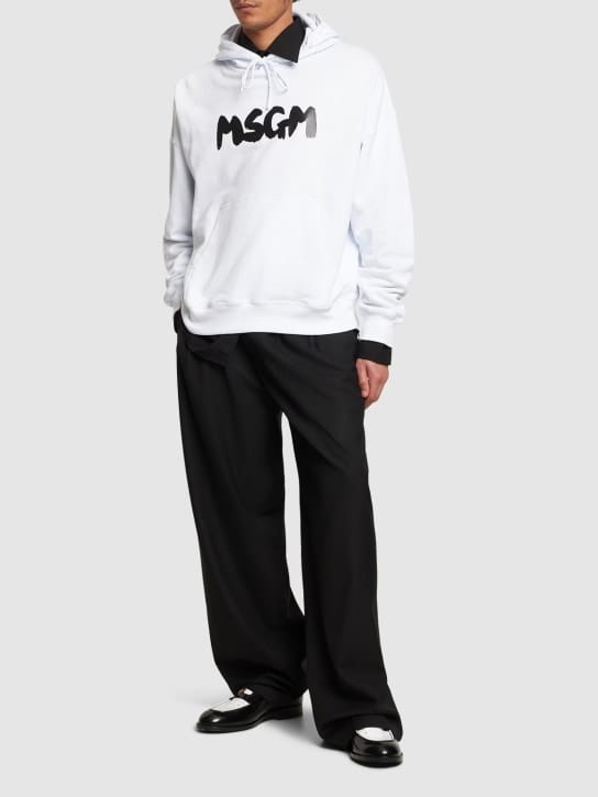 MSGM: Logo法式毛圈织物连帽卫衣