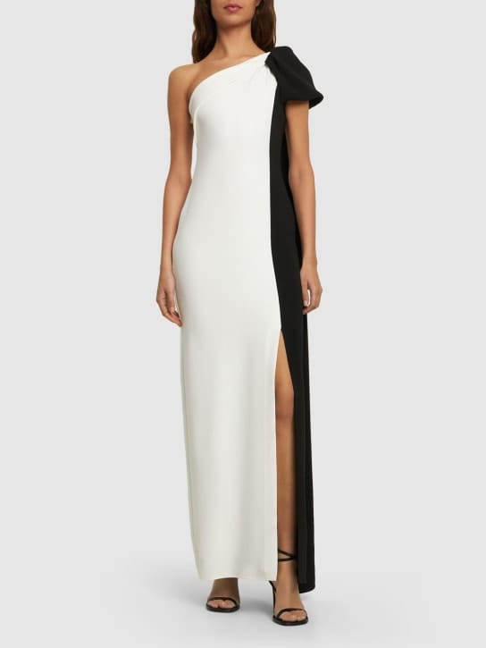 Roland Mouret - 不对称弹力卡迪蝴蝶结超长连衣裙