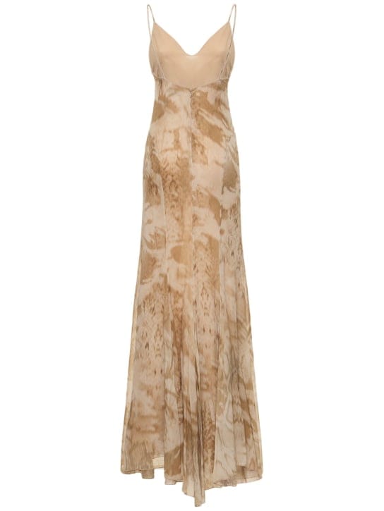 Blumarine: Printed maxi dress with thin straps