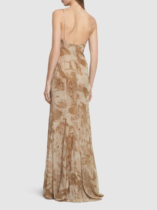 Blumarine: Printed maxi dress with thin straps