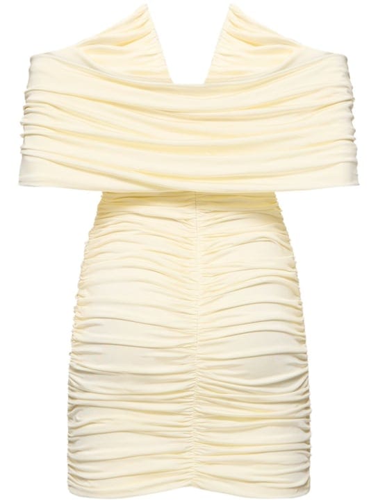 Magda Butrym: Ruched deep V-neck mini dress