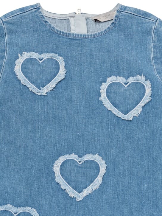 Stella McCartney Kids - Baumwolldenimkleid mit Hermotiv
