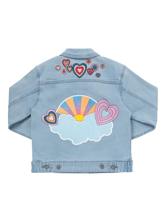 Stella McCartney Kids: Cotton denim jacket w/ patches