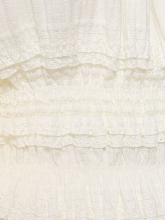 Designers Remix: Vestito a balze in cotone con spalle scoperte
