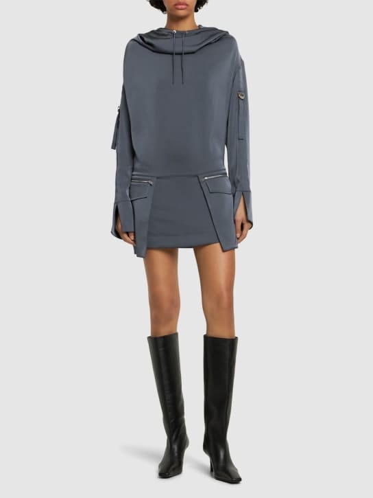 Dion Lee: Satin mini dress with hood