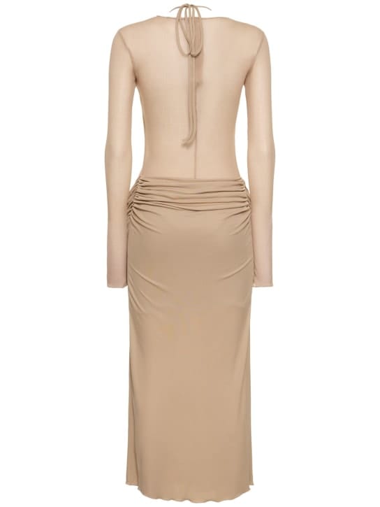 Andreadamo: Draped knit maxi dress
