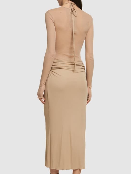Andreadamo: Draped knit maxi dress