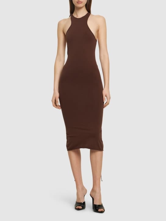 Andreadamo: Halterneck midi dress with slit