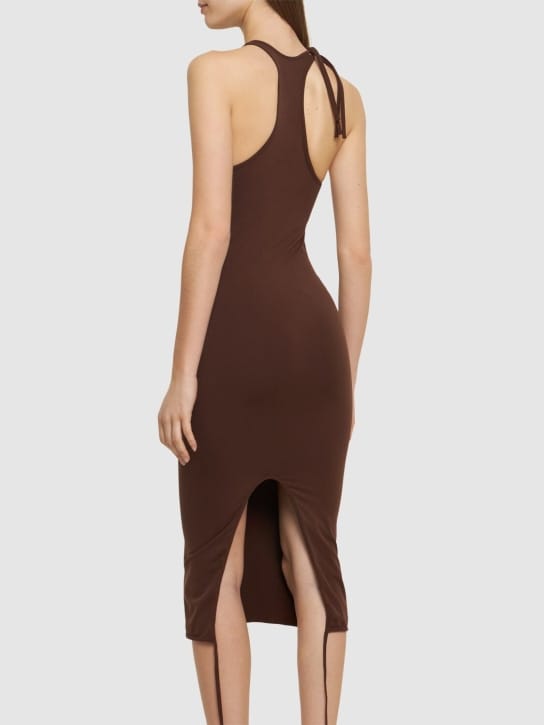 Andreadamo: Halterneck midi dress with slit